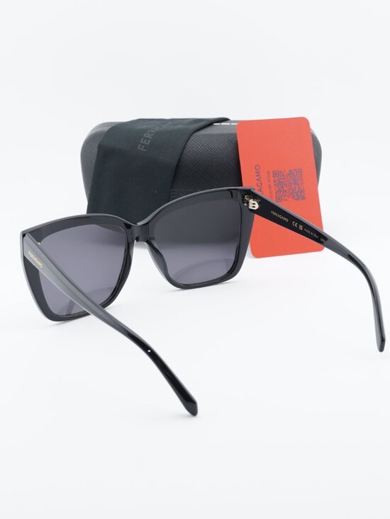 Salvatore Ferragamo SF1102S 001 Butterfly Sunglasses - Black / Grey main image 7